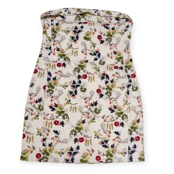 NWT Alice + Olivia Kelly Square Bust Floral Strapless Mini Spring Dress - Picture 3 of 9